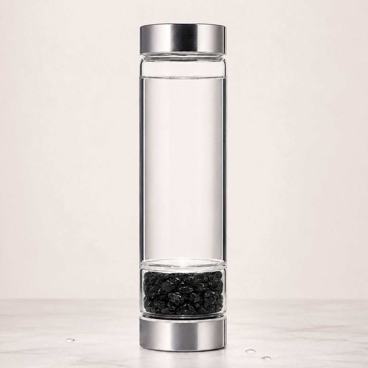 Dual-chamber mineral water bottle
