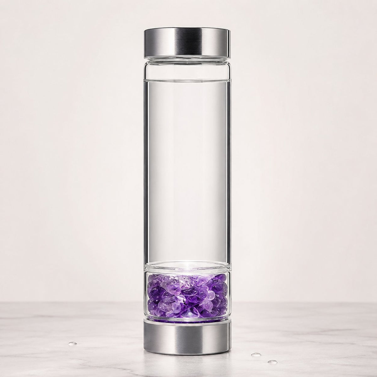 Dual-chamber mineral water bottle