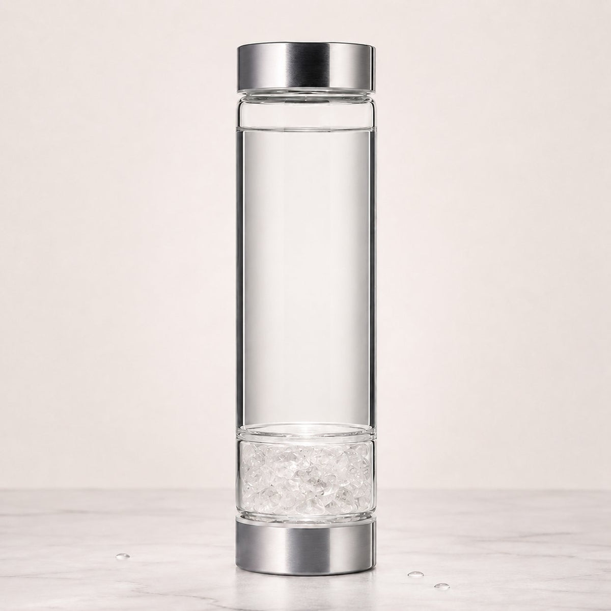 Dual-chamber mineral water bottle