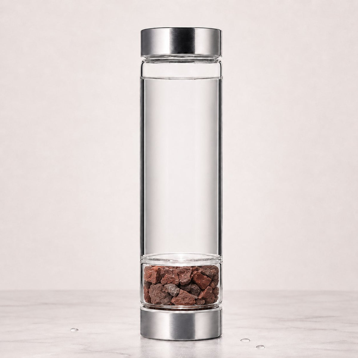 Dual-chamber mineral water bottle