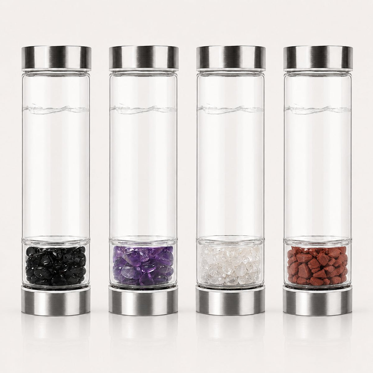 Dual-chamber mineral water bottle
