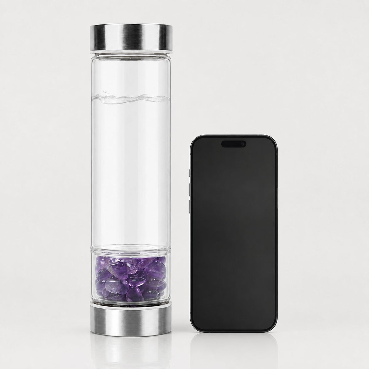 Dual-chamber mineral water bottle