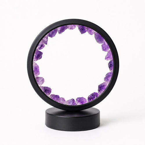 Amethyst crystal table lamp