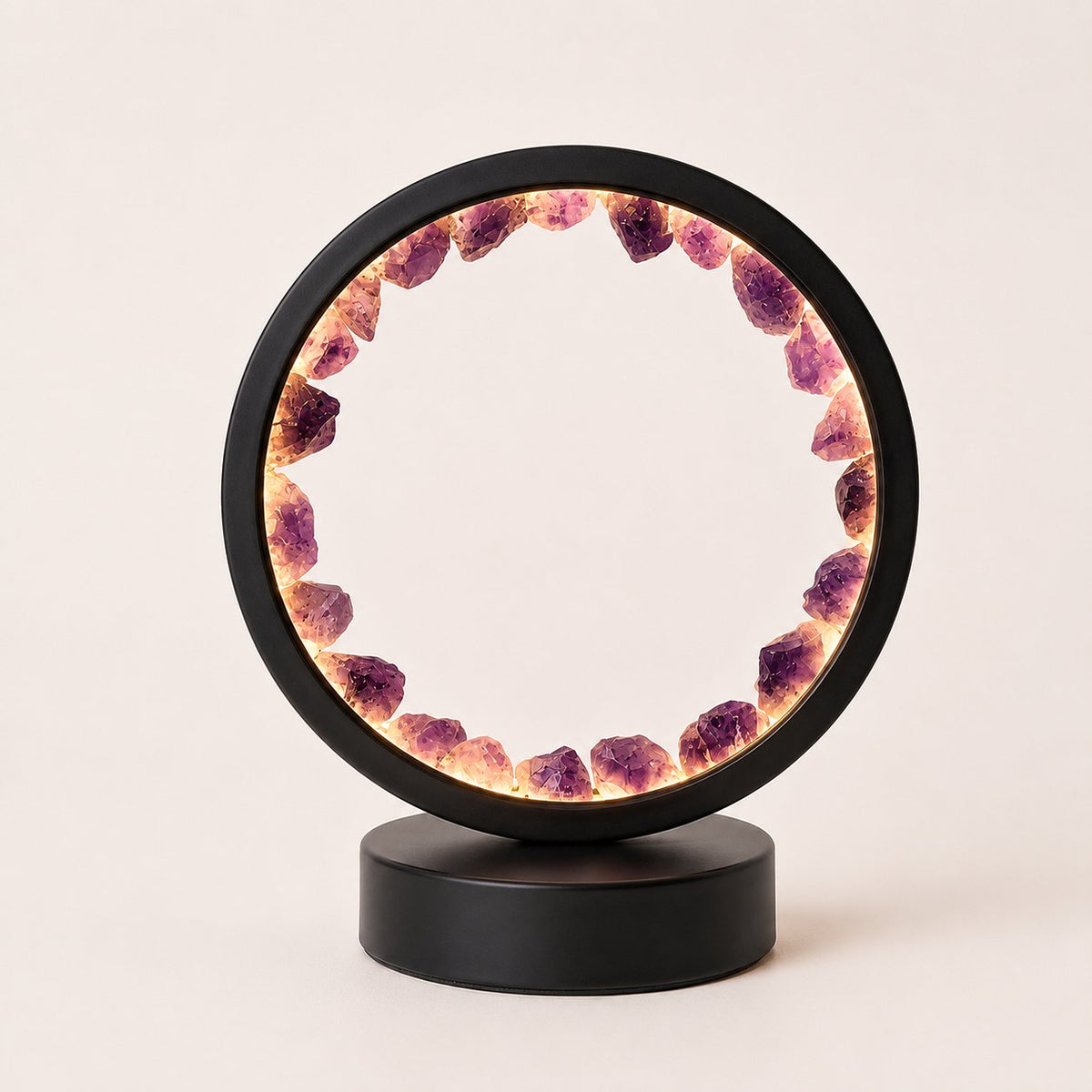Amethyst crystal table lamp