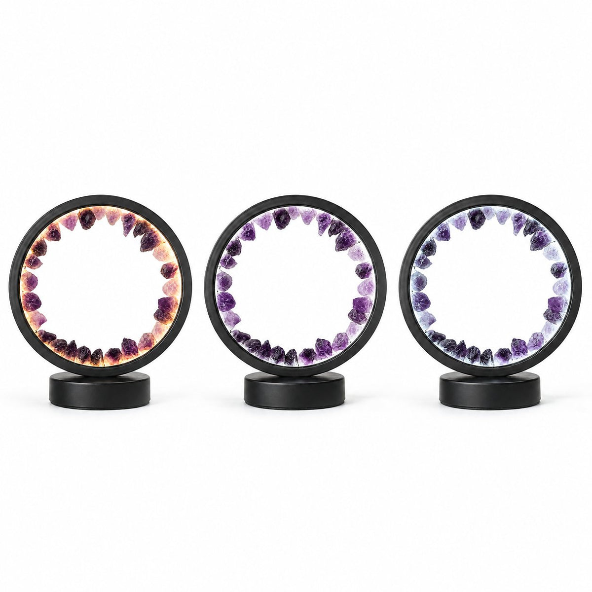 Amethyst crystal table lamp