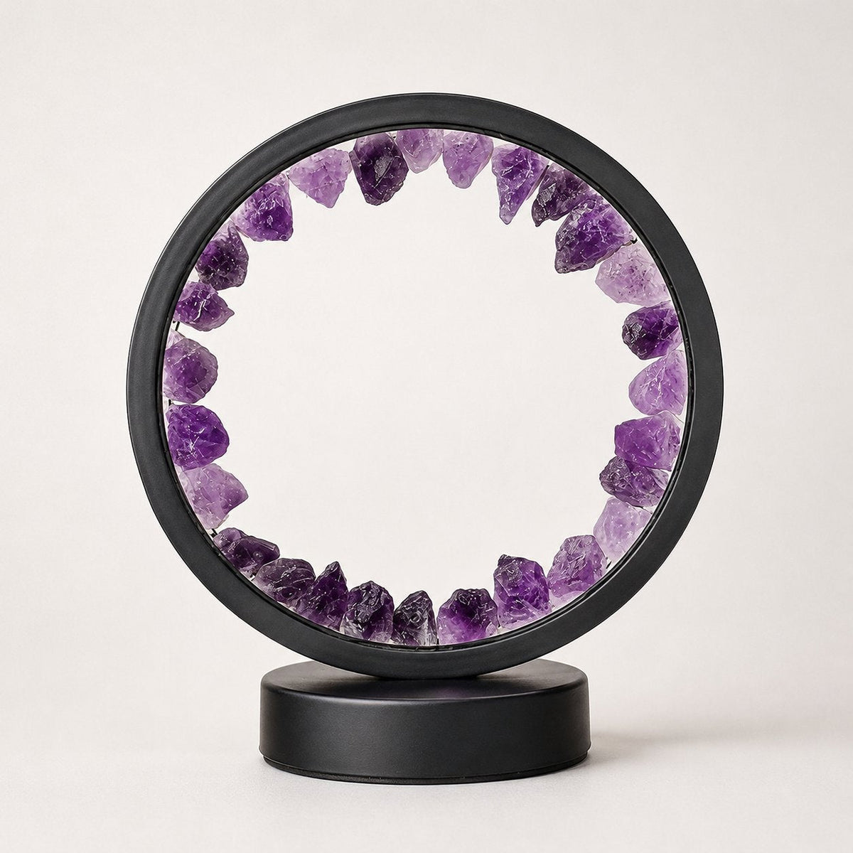 Amethyst crystal table lamp