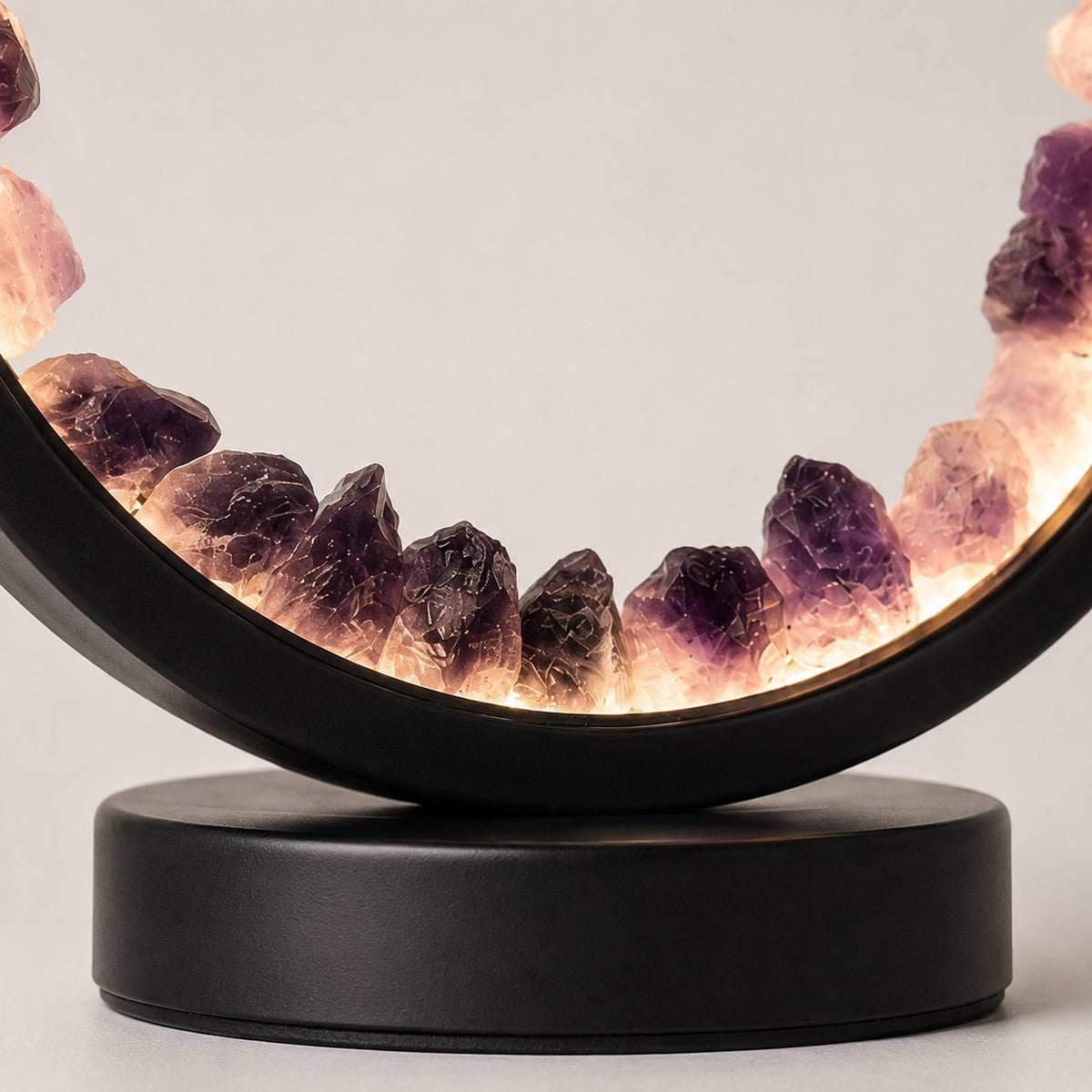Amethyst crystal table lamp