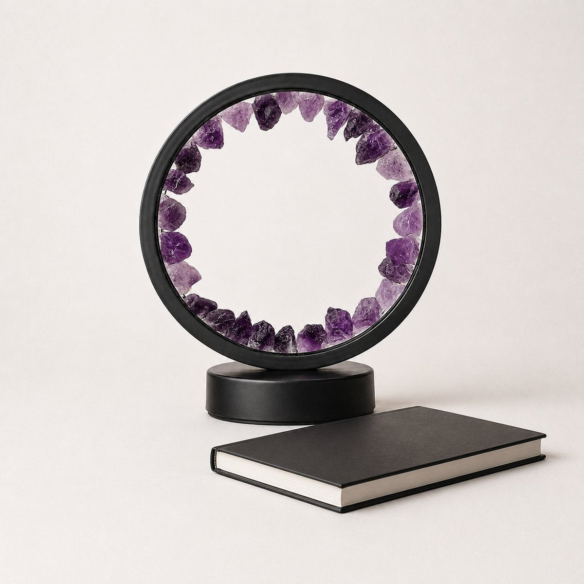 Amethyst crystal table lamp