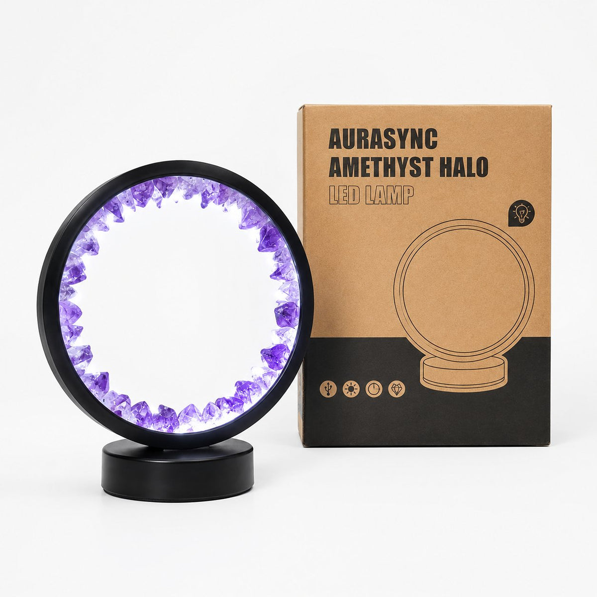 Amethyst crystal table lamp