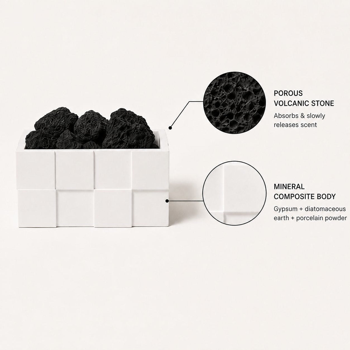 Black lava rock essential oil diffuser
