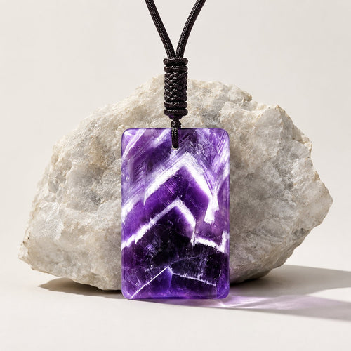 Chevron amethyst pendant