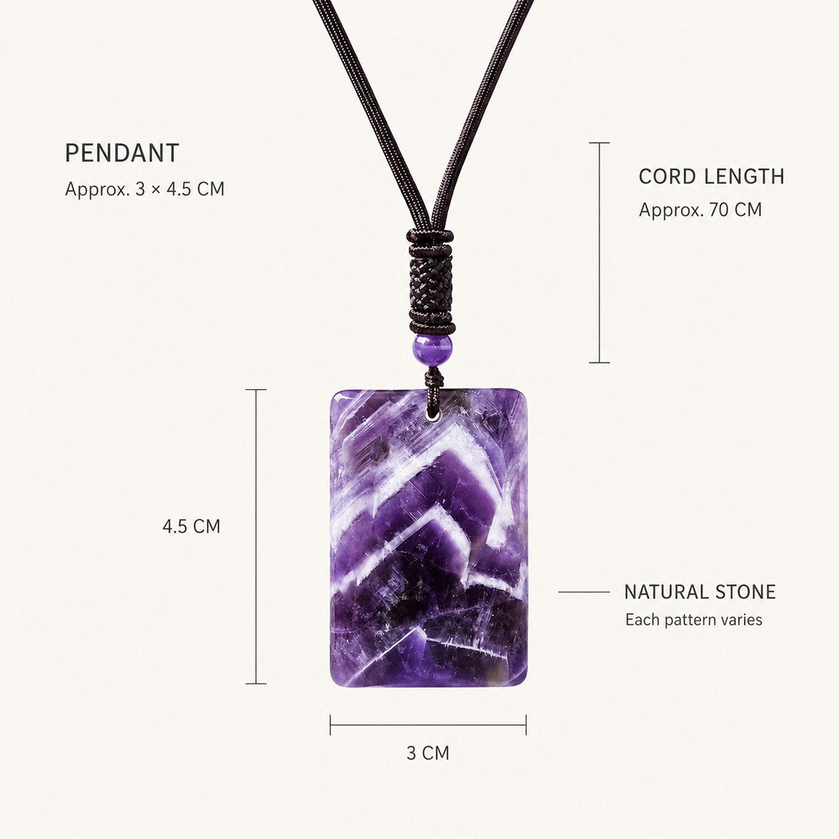 Chevron amethyst pendant