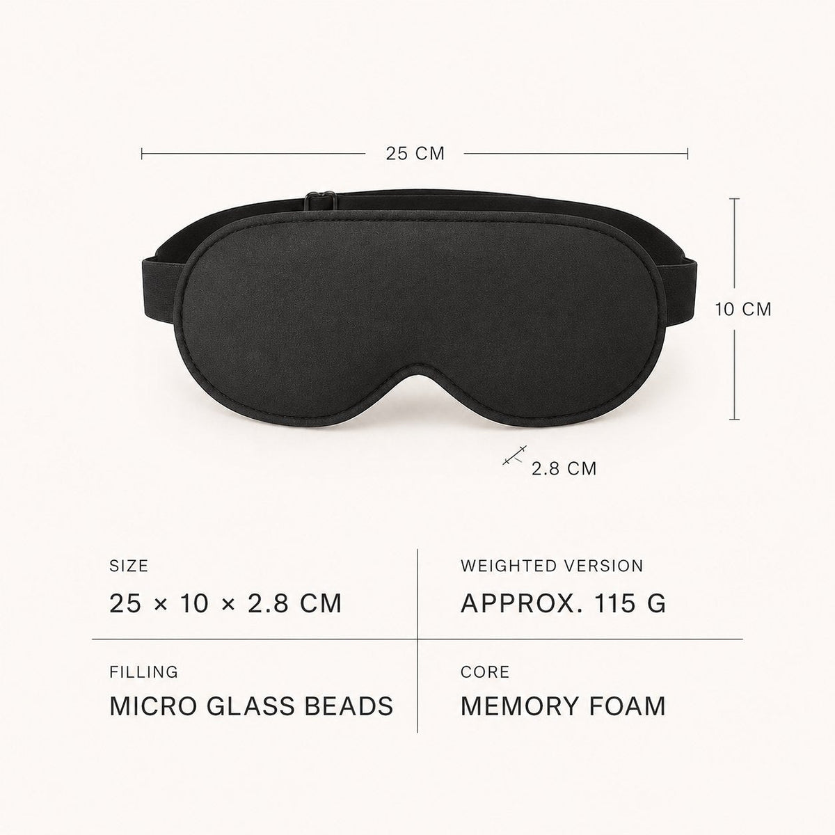 Weighted blackout sleep mask